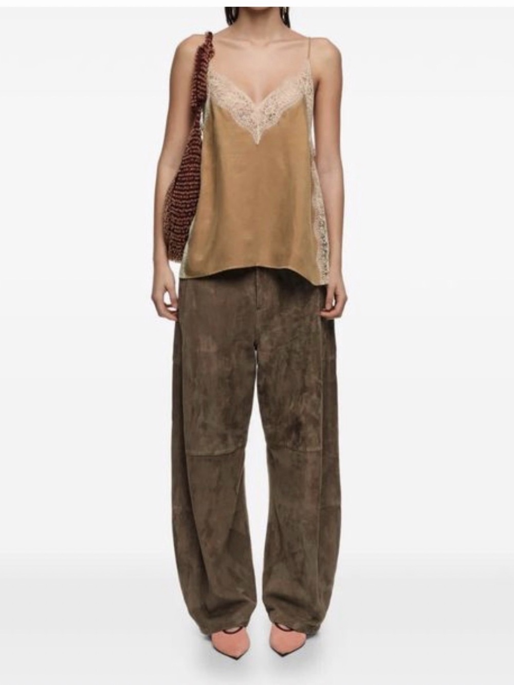 Bimba Y Lola Women’s Lace Trim V Neck Top - Picture 3 of 8